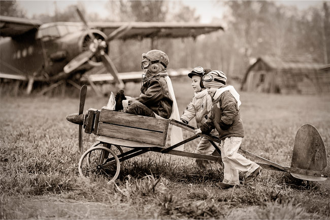 Fotomural vinilo niños y aviones